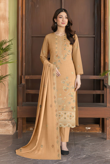 Volume 2749 – 3 Piece Unstitched Airjet Slub Lawn Heavy Embroidered Suit with Organza Lace