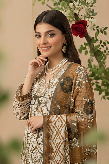 Vol 2816 Unstitched 3 Piece Lawn Suit – Embroidered Shirt with Printed Voil Dupatta