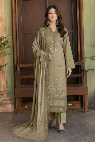 Volume 2749 – 3 Piece Unstitched Airjet Slub Lawn Heavy Embroidered Suit with Organza Lace