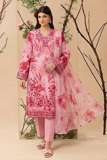 Vol 2816 Unstitched 3 Piece Lawn Suit – Embroidered Shirt with Printed Voil Dupatta