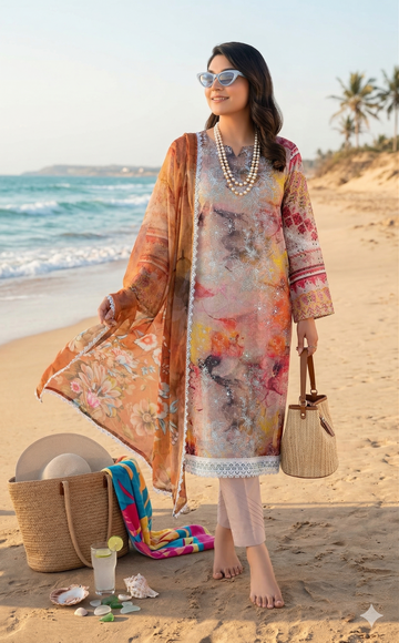 Vol 2626-  Fatima Peridot Unstitched Lawn Suit