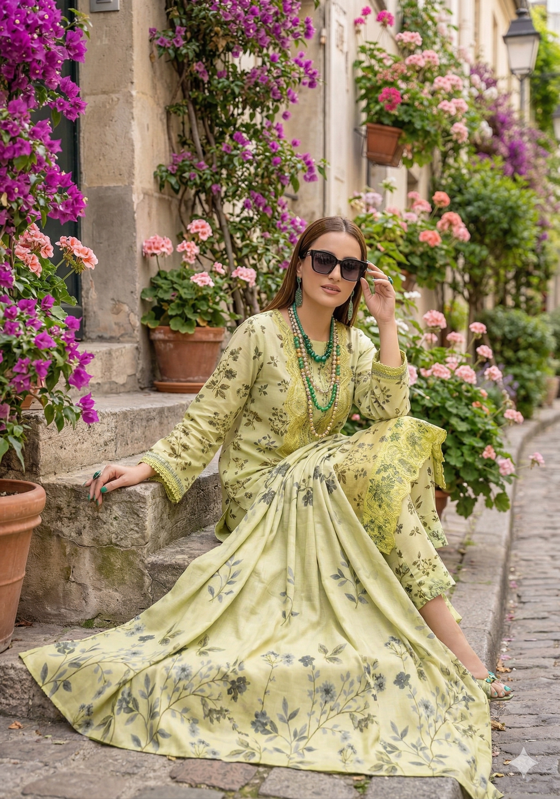 Aaraish Luxury Lawn 3 Piece Unstitched Suit – Volume 2680 | Fatima Collection