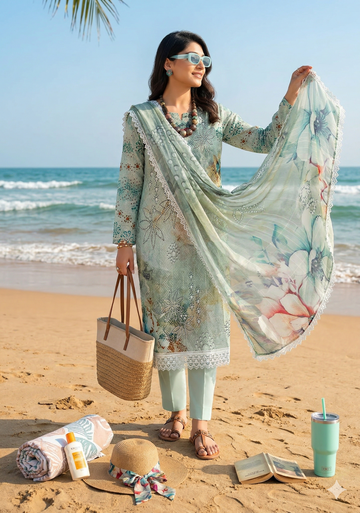 Vol 2626-  Fatima Peridot Unstitched Lawn Suit