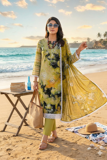 Vol 2626-  Fatima Peridot Unstitched Lawn Suit