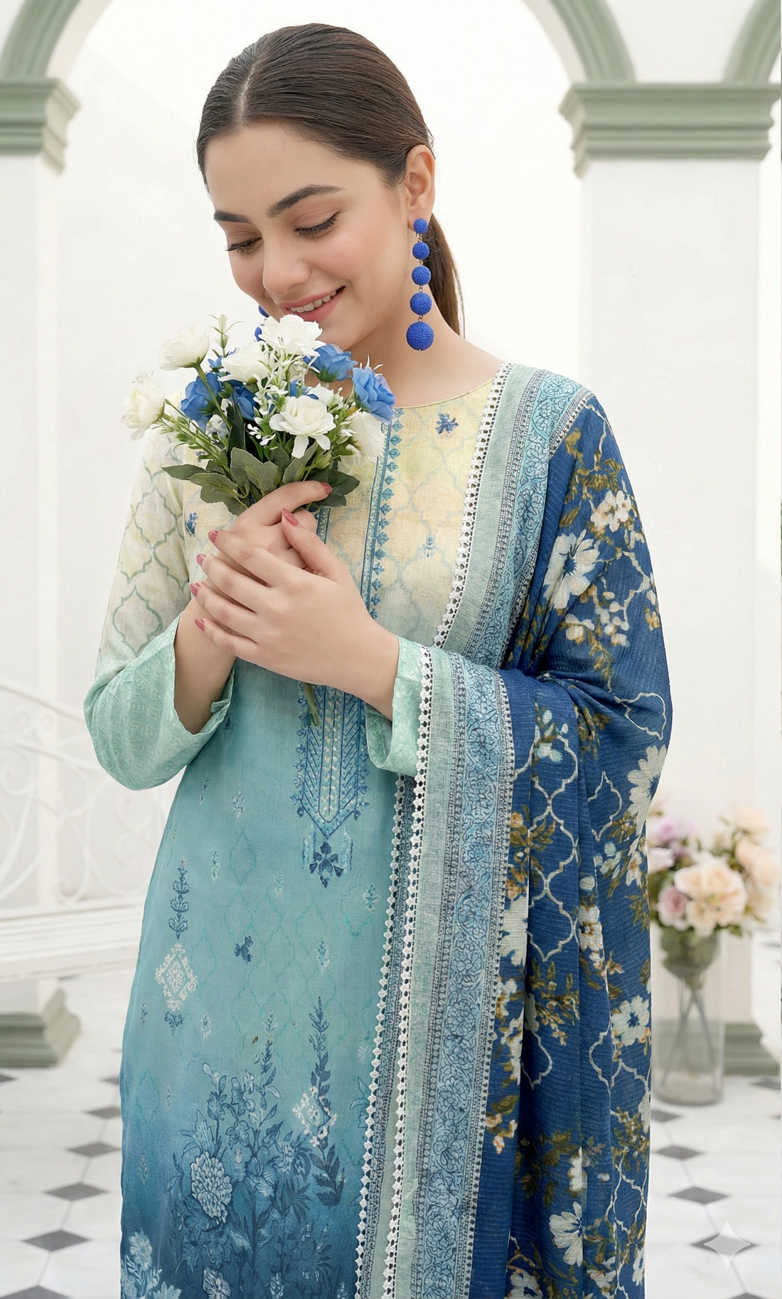 Vol 2663-Peridot Fatima Collection Unstitched Lawn Suit 3 Piece