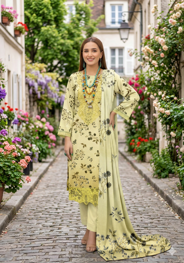 Aaraish Luxury Lawn 3 Piece Unstitched Suit – Volume 2680 | Fatima Collection