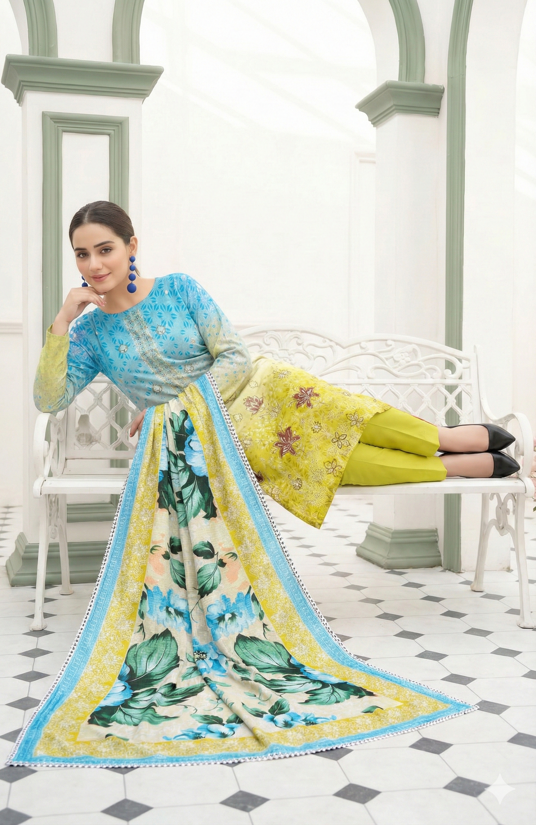 Vol 2663-Peridot Fatima Collection Unstitched Lawn Suit 3 Piece