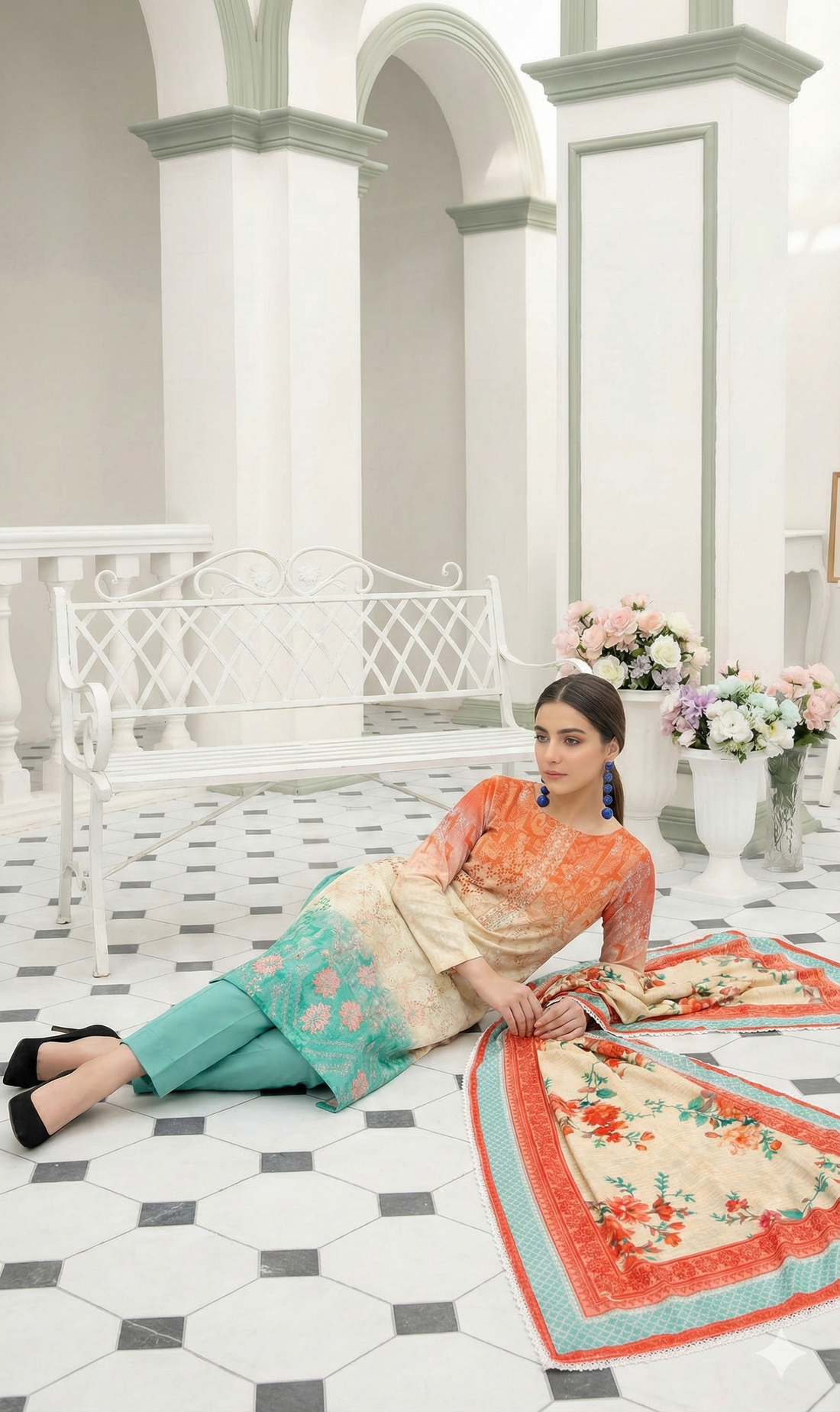 Vol 2663-Peridot Fatima Collection Unstitched Lawn Suit 3 Piece