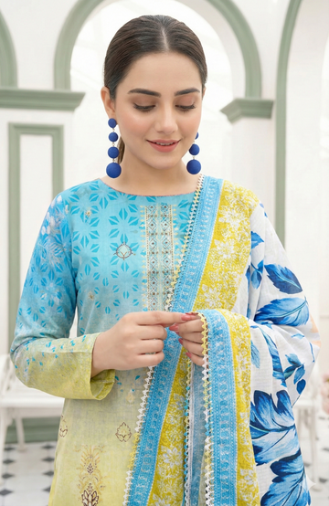 Vol 2663-Peridot Fatima Collection Unstitched Lawn Suit 3 Piece