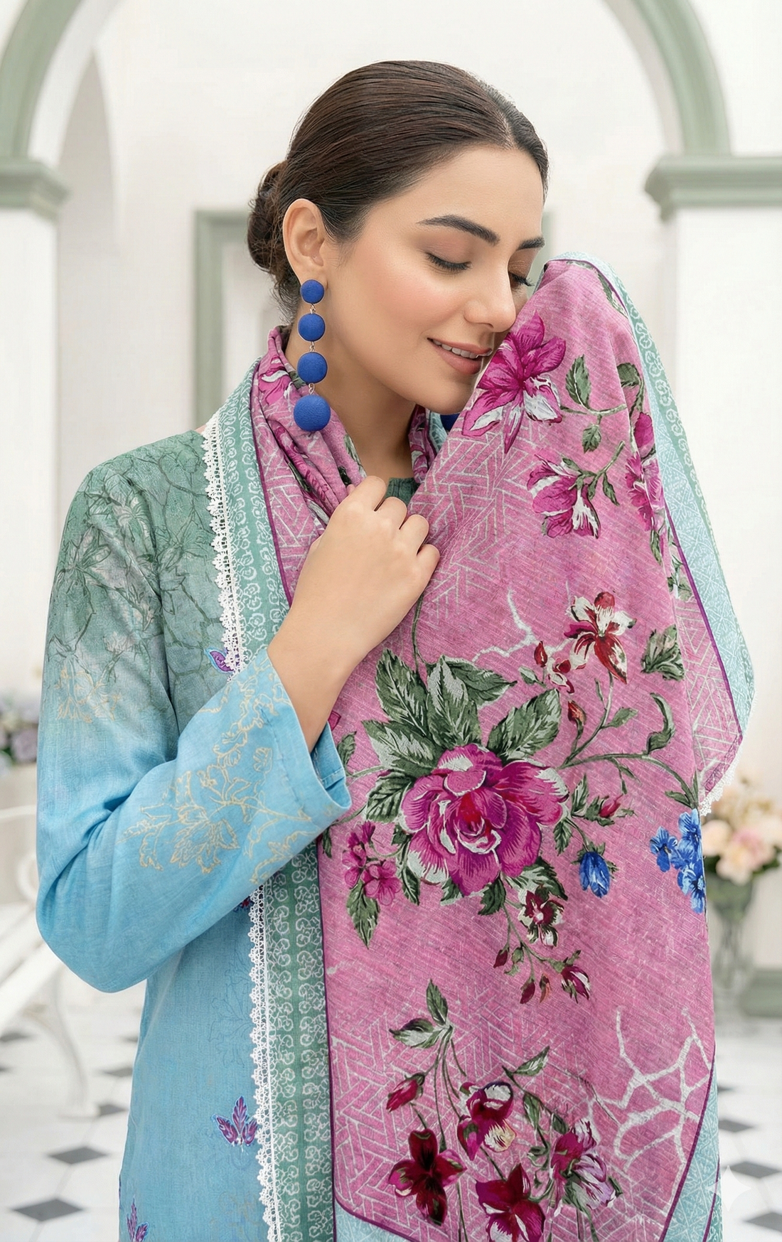 Vol 2663-Peridot Fatima Collection Unstitched Lawn Suit 3 Piece
