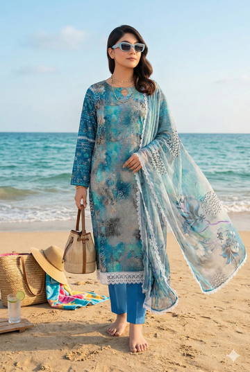 Vol 2626-  Fatima Peridot Unstitched Lawn Suit