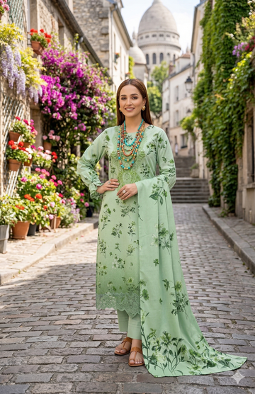 Aaraish Luxury Lawn 3 Piece Unstitched Suit – Volume 2680 | Fatima Collection
