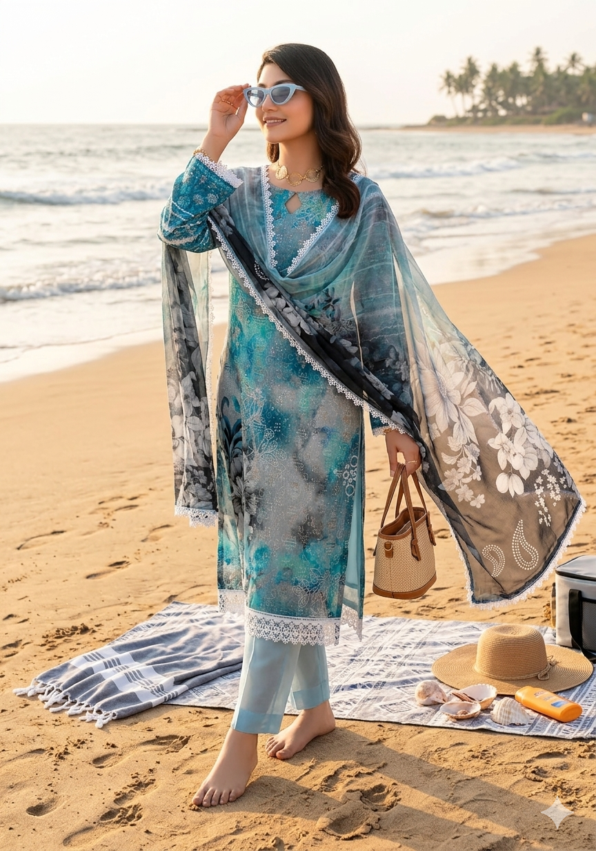 Vol 2626-  Fatima Peridot Unstitched Lawn Suit