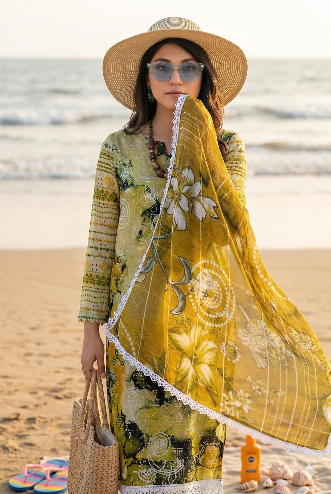 Vol 2626-  Fatima Peridot Unstitched Lawn Suit