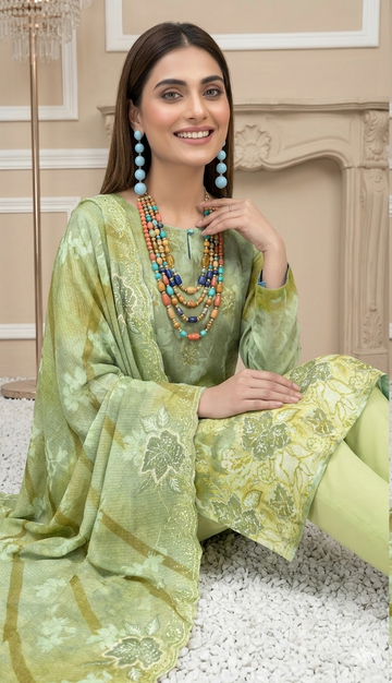 Vol 2662 - Peridot ALMAAS Unstitched Lawn Suit 3 Piece