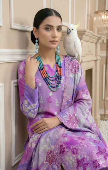 Vol 2662 - Peridot ALMAAS Unstitched Lawn Suit 3 Piece