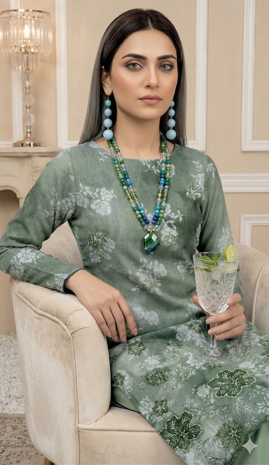 Vol 2662 - Peridot ALMAAS Unstitched Lawn Suit 3 Piece
