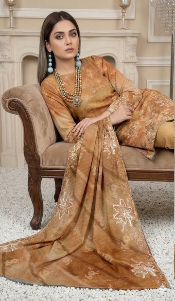 Vol 2662 - Peridot ALMAAS Unstitched Lawn Suit 3 Piece