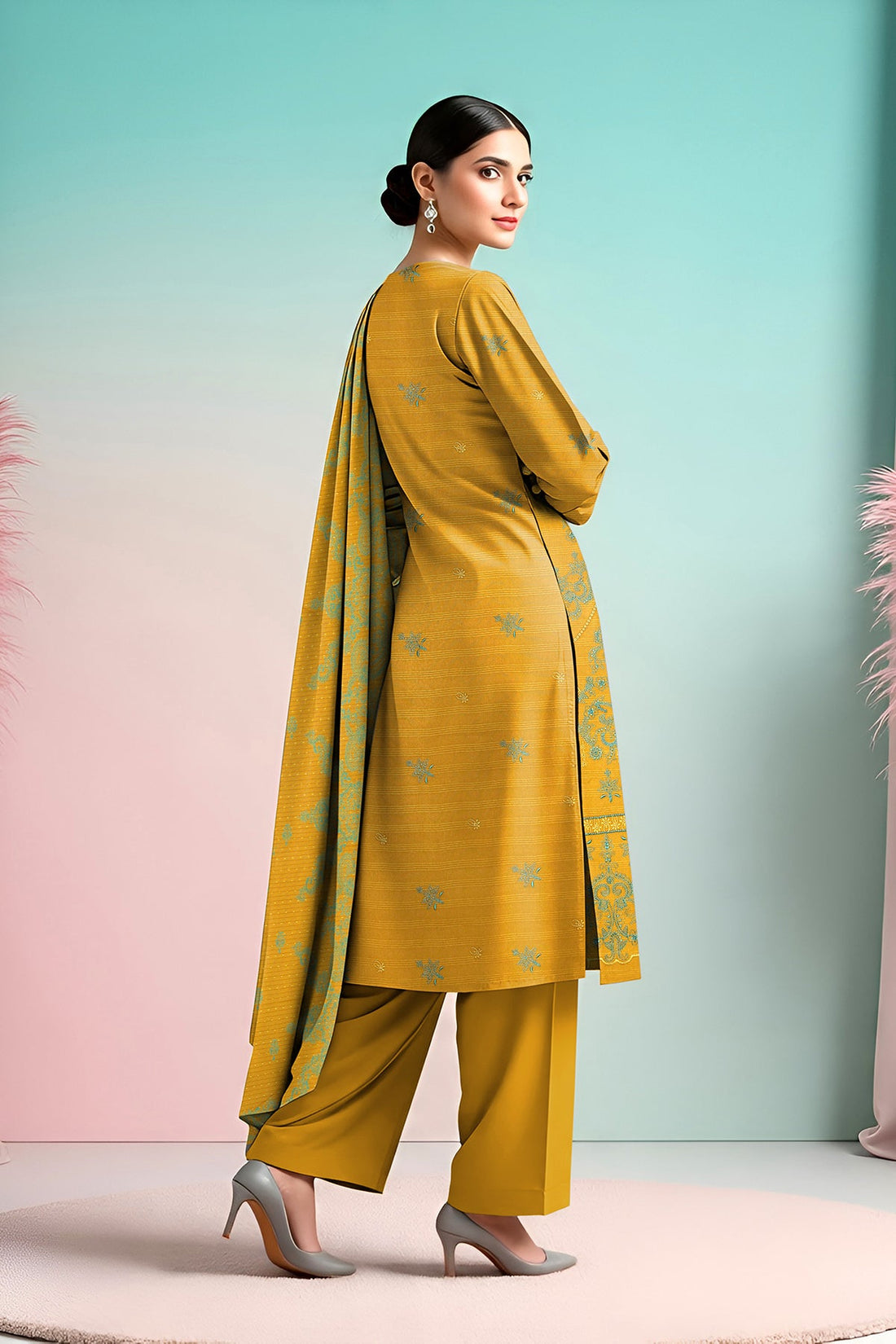 UMANG PEACH WOOL EMB Shirt & Dupatta VOL-2540