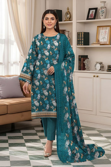 Vol 2758 – 3 Piece Unstitched Slub Lawn Printed Suit with Printed Dupatta