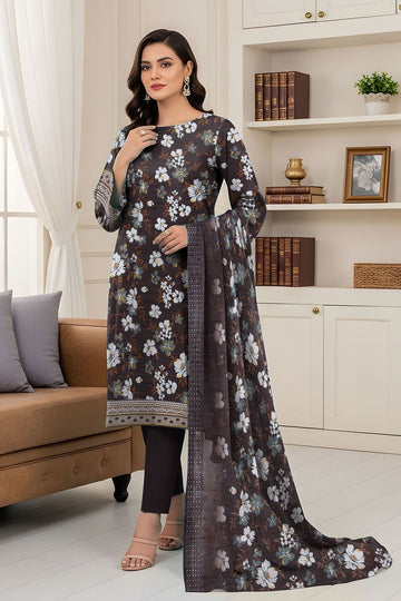 Vol 2758 – 3 Piece Unstitched Slub Lawn Printed Suit with Printed Dupatta