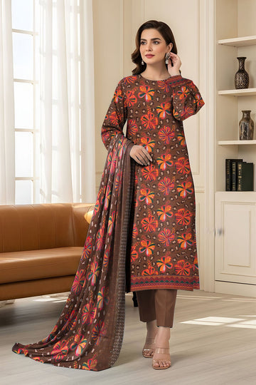 Vol 2758 – 3 Piece Unstitched Slub Lawn Printed Suit with Printed Dupatta