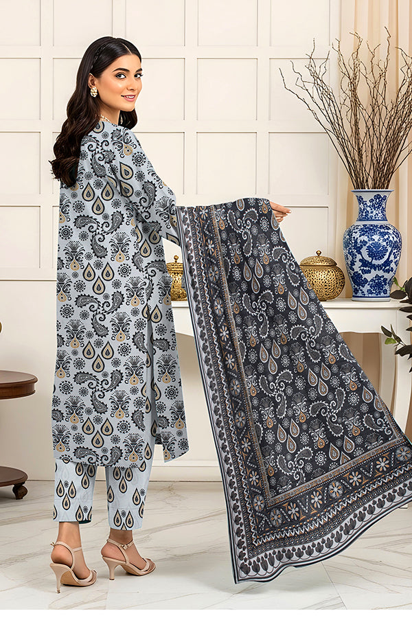 Fatima’s Aleezay Vol 2843 Premium Unstitched Lawn Suit with Printed Shirt & Dupatta
