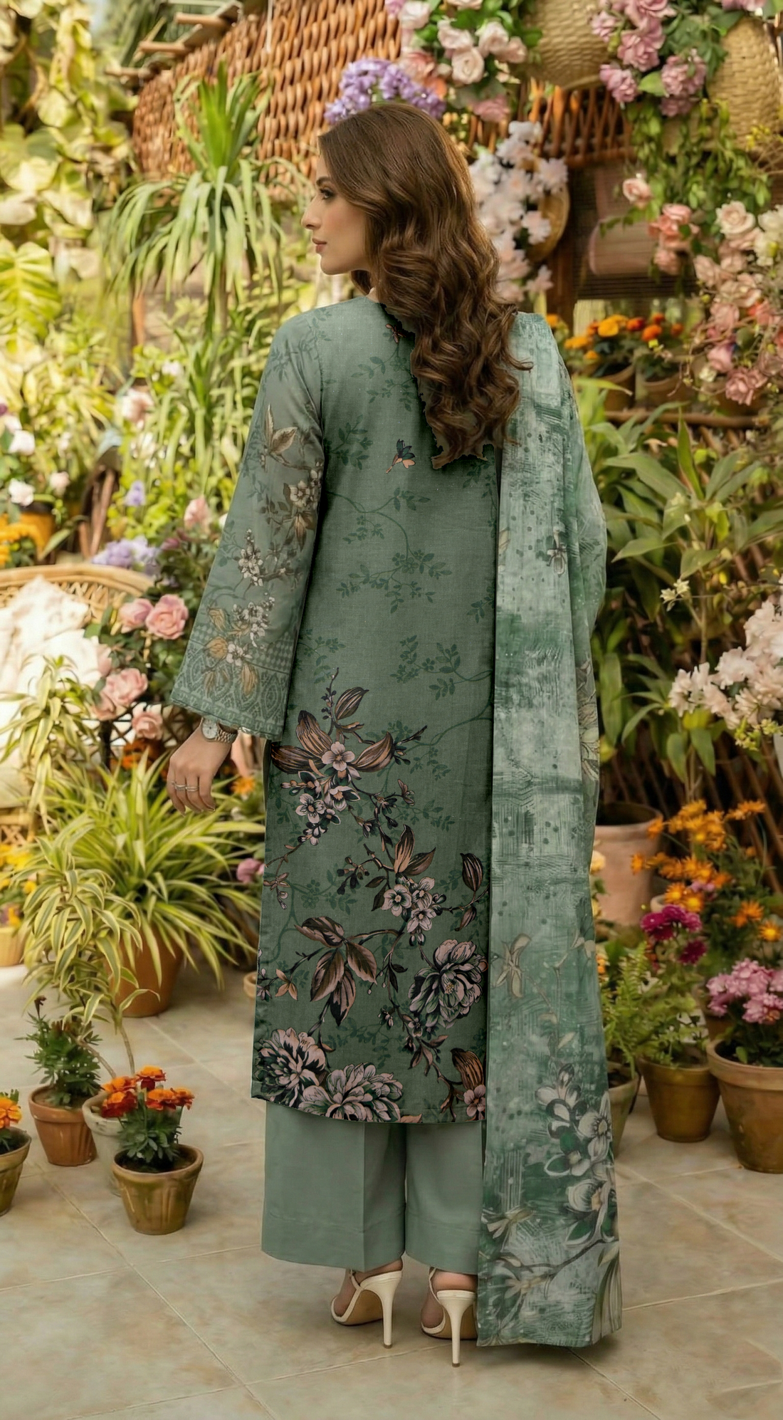 Vol 2673 Unstitched Lawn Suit – Printed Shirt with Voil Dupatta