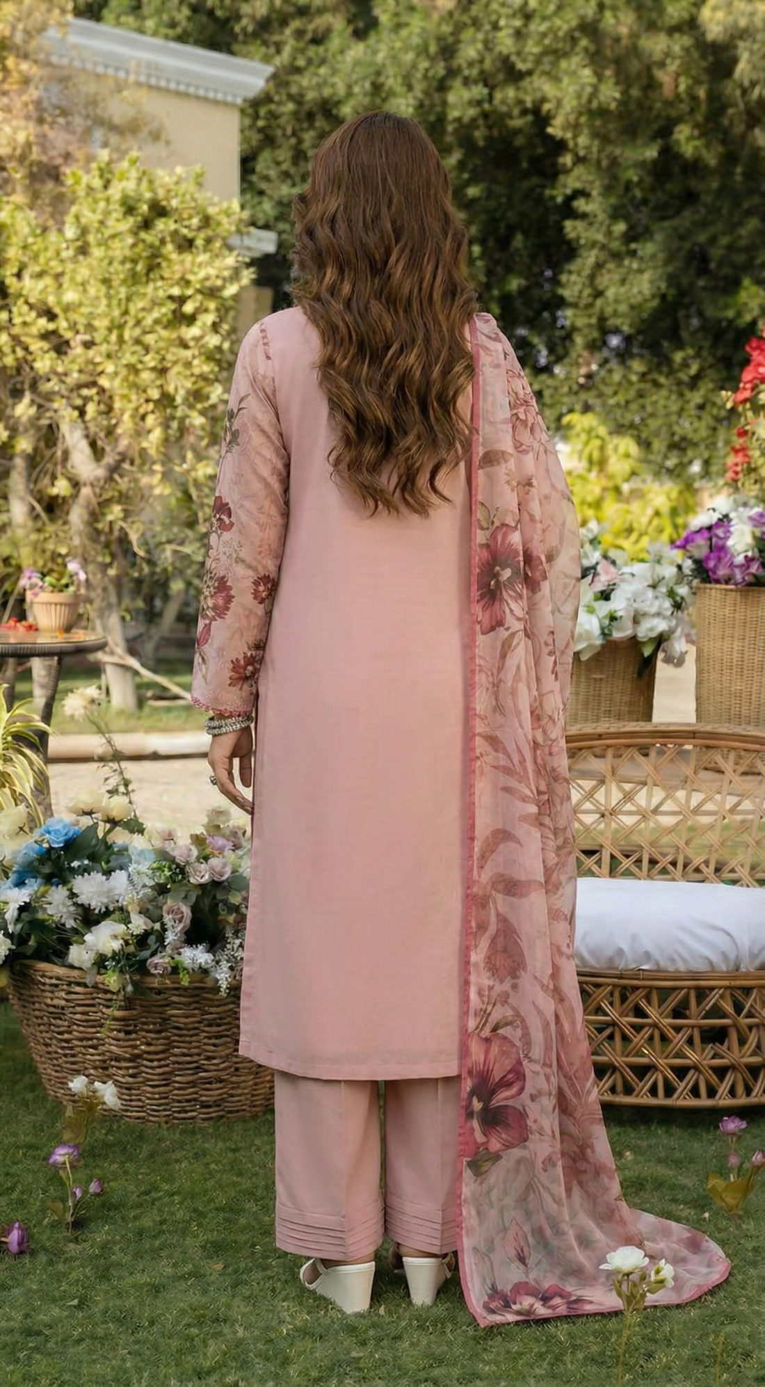 Vol 2673 Unstitched Lawn Suit – Printed Shirt with Voil Dupatta