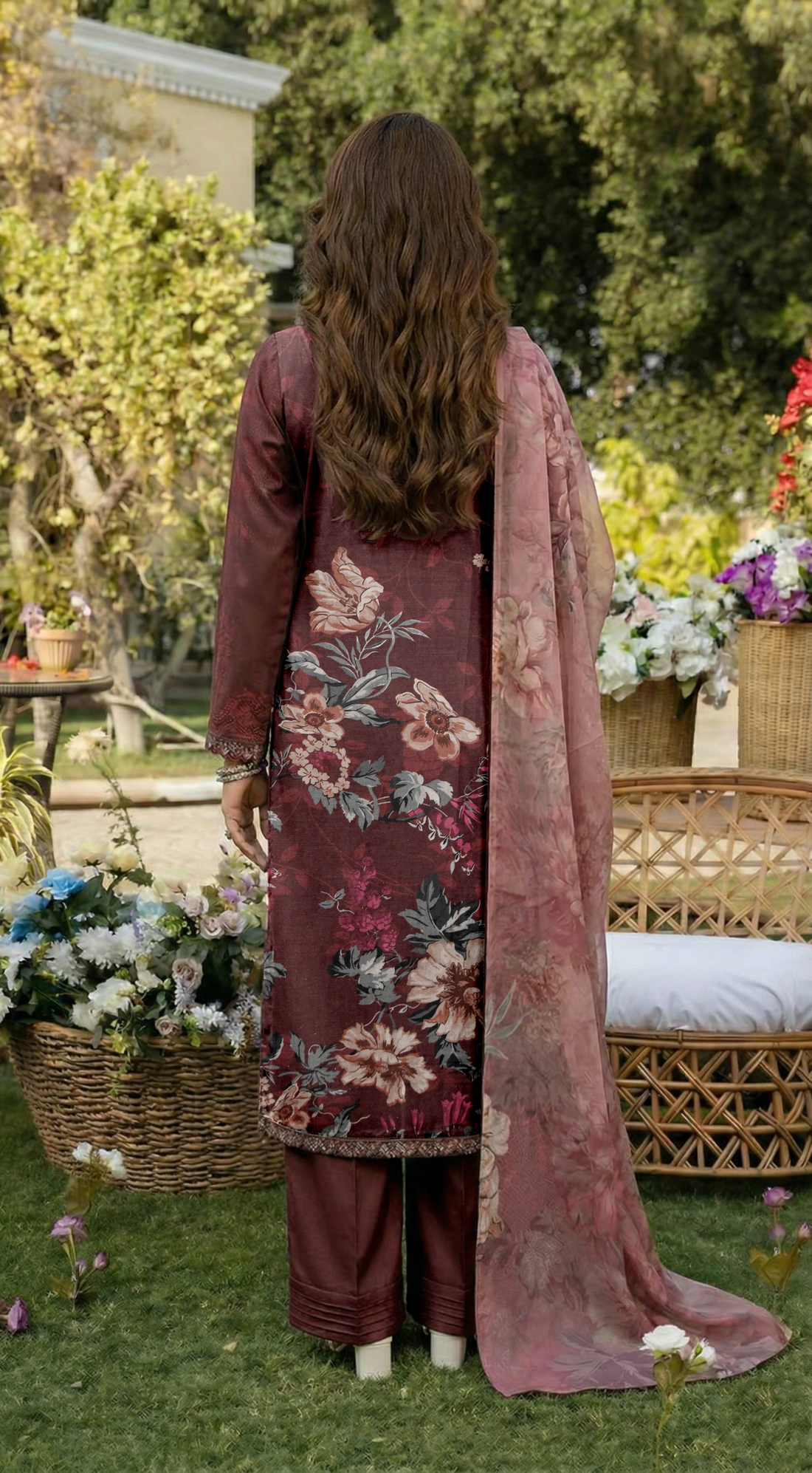 Vol 2673 Unstitched Lawn Suit – Printed Shirt with Voil Dupatta