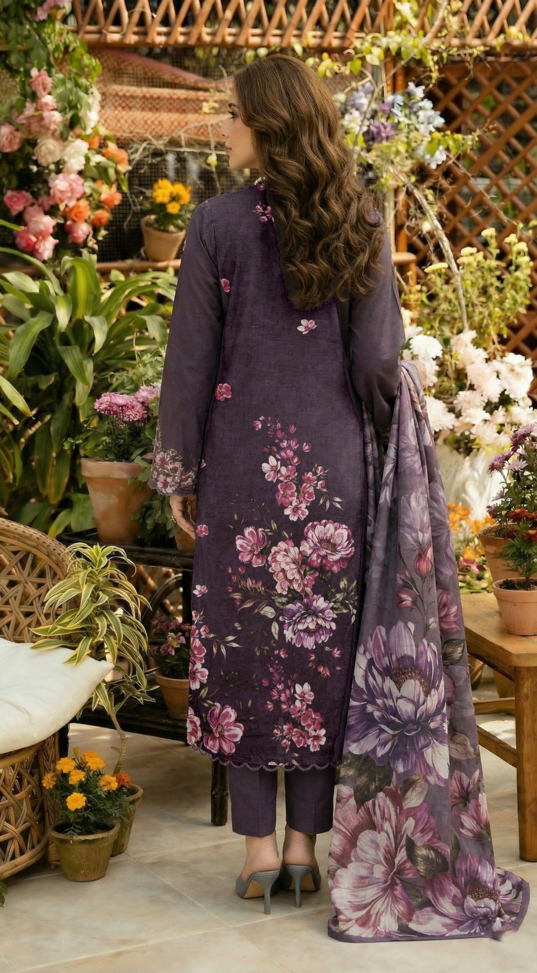 Vol 2673 Unstitched Lawn Suit – Printed Shirt with Voil Dupatta
