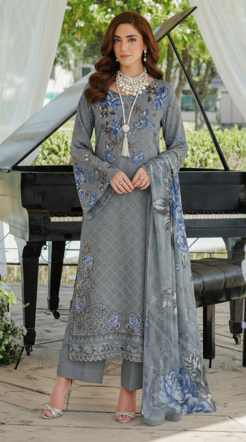 Vol 2673 Unstitched Lawn Suit – Printed Shirt with Voil Dupatta