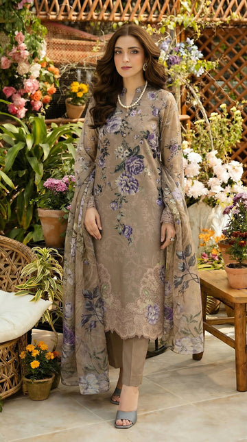Vol 2673 Unstitched Lawn Suit – Printed Shirt with Voil Dupatta