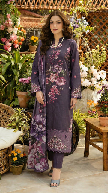 Vol 2673 Unstitched Lawn Suit – Printed Shirt with Voil Dupatta