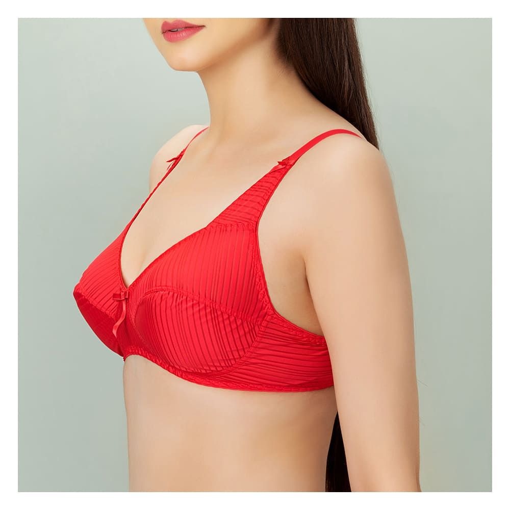BeBelle Women's Jullia Juvena Bra, Nylon-Lycra, So-Soft Micro Stripe, Fashion Forever, Red